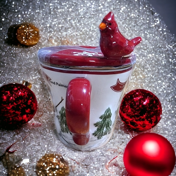 ๐๏ธ St Nicholas Square Hand Painted Yuletide Cup & Coaster Set 'Warm Wishes' - Picture 3 of 5